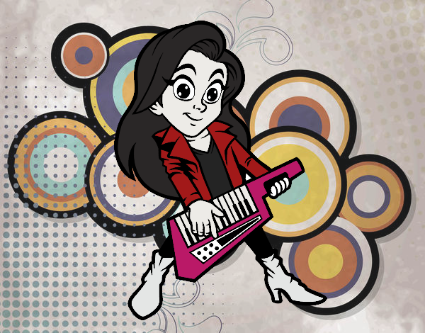 Desenho Menina que joga o keytar pintado por kaahSantos