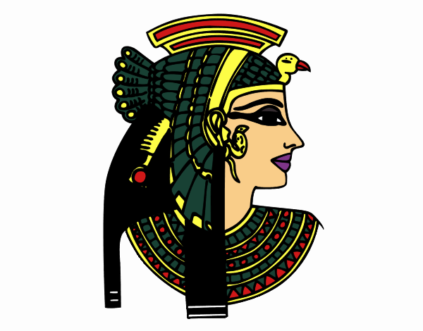 Desenho Perfil Cleopatra pintado por kilminha