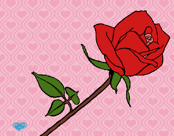 Desenho Rosa pintado por kaahSantos