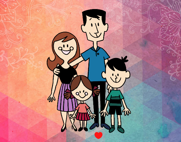 Desenho Uma família feliz pintado por Natani
