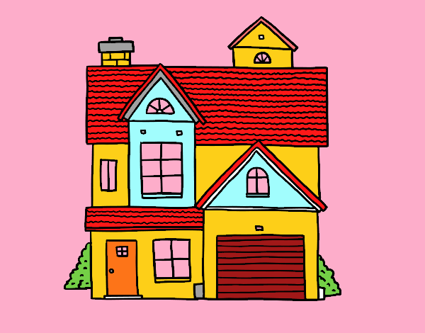 Desenho Casa de família americana pintado por mteresa