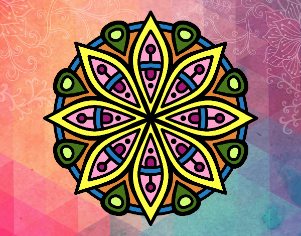 Desenho Mandala para a concentração pintado por tania22