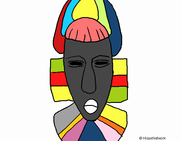 Desenho Máscara africana pintado por Lalamari