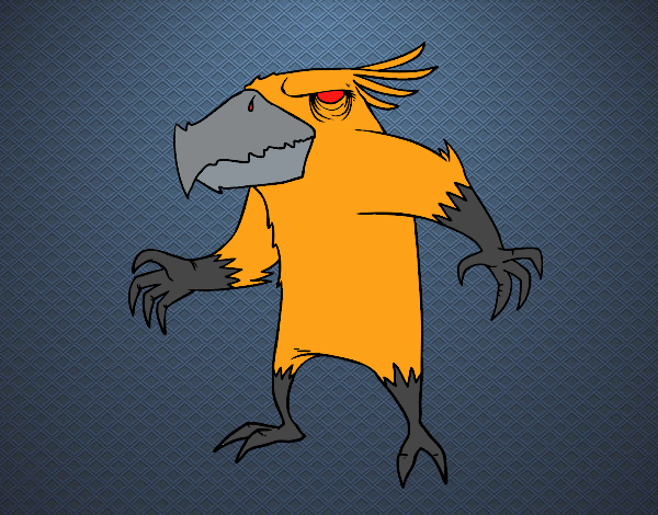 Desenho Pássaro monstro maligno pintado por seila