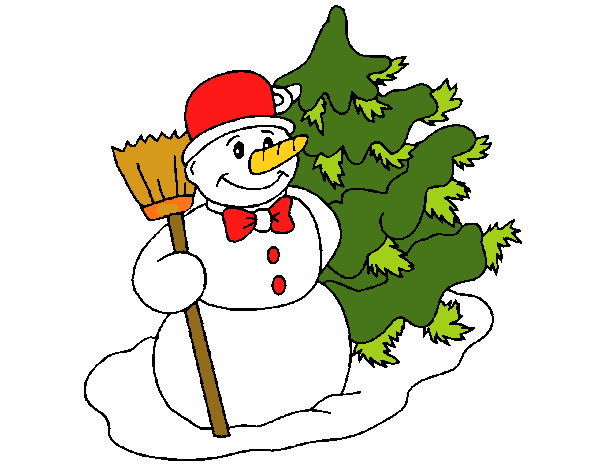 Boneco de neve e árvore de natal