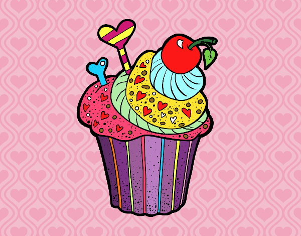 Desenho Cupcake delicioso pintado por Silju