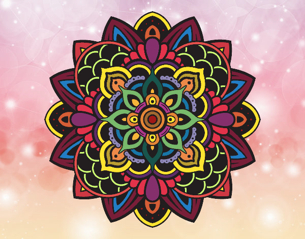 Desenho Mandala decorativa pintado por nicknice