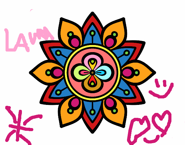 Desenho Mandala flor de lótus pintado por glauraevel