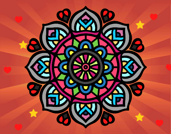 Desenho Mandala para a concentração mental pintado por rian123