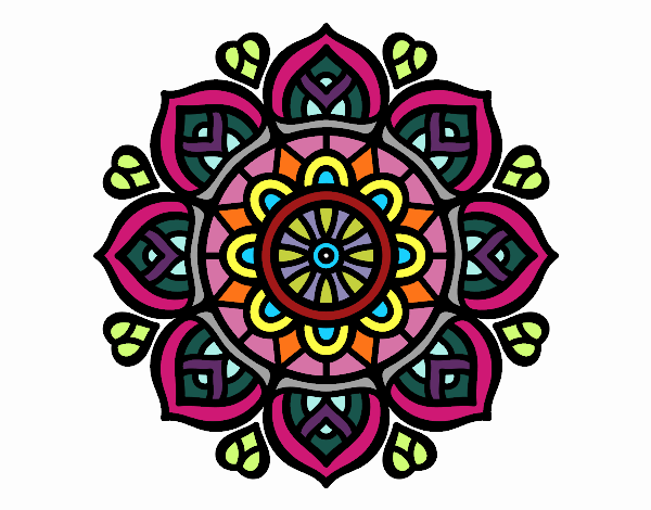 Desenho Mandala para a concentração mental pintado por nicknice