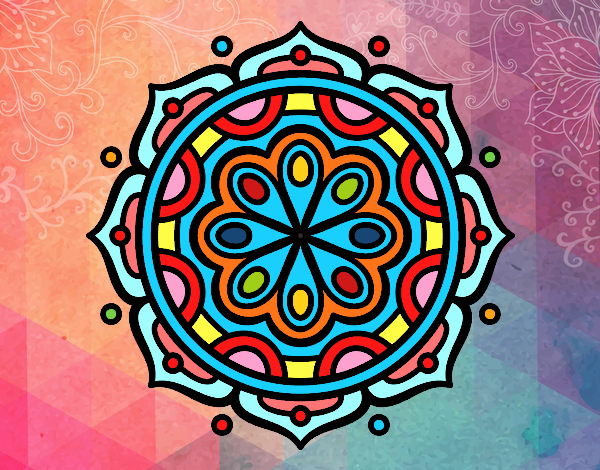 Desenho Mandala para meditar pintado por Silju