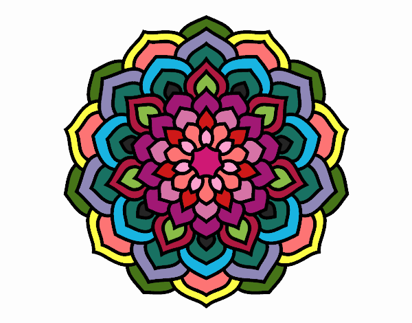 Desenho Mandala pétalas de flores pintado por nicknice