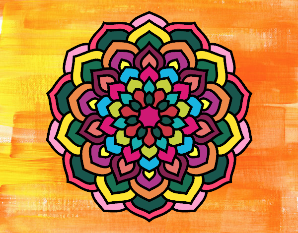 Desenho Mandala pétalas de flores pintado por nicknice