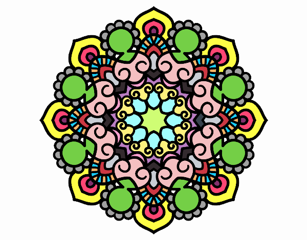 Desenho Mandala reunião pintado por manusetta