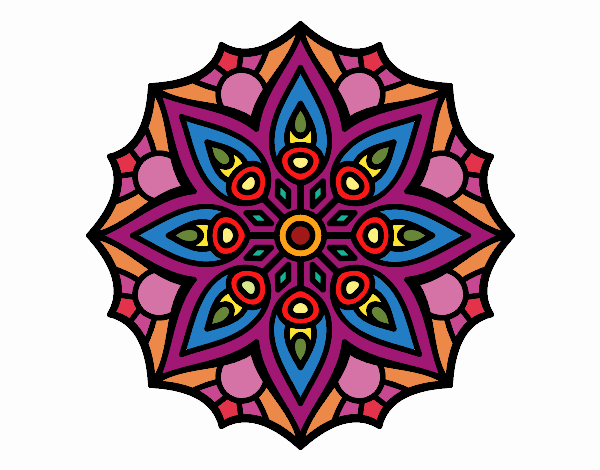 Desenho Mandala simetria simples pintado por nicknice