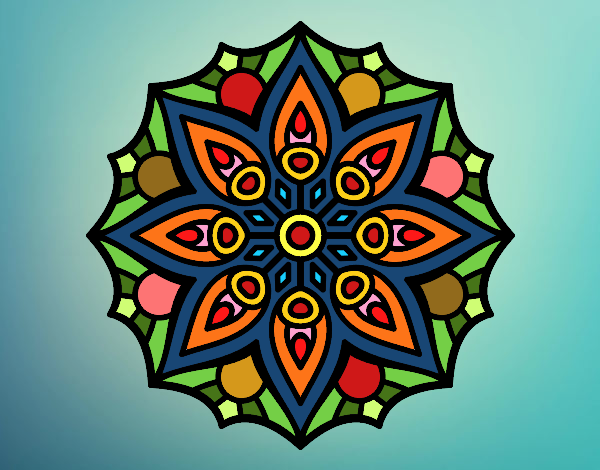 Desenho Mandala simetria simples pintado por Silju