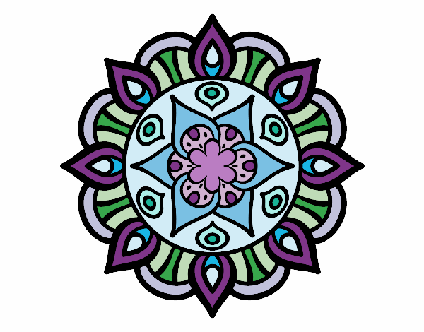 Desenho Mandala vida vegetal pintado por Anilice