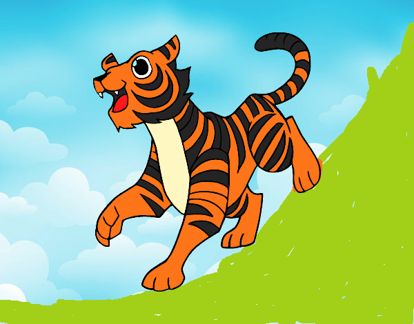 Desenho O tigre-de-bengala pintado por rian123