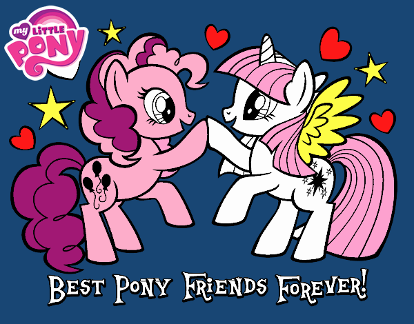 Desenho  Pony Melhores amigos para sempre pintado por mcra