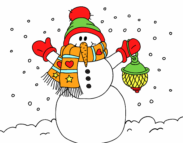 Desenho de A neve do Natal do boneco de neve pintado e colorido por Usuário  não registrado o dia 27 de Novembro do 2017