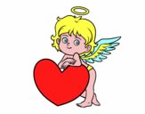 Desenho Cupido e um coração pintado por glauraevel
