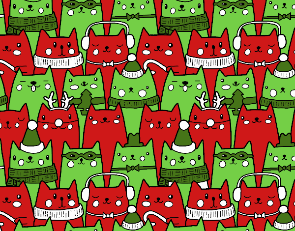 Desenho Gatos do Natal pintado por Ritagomes1