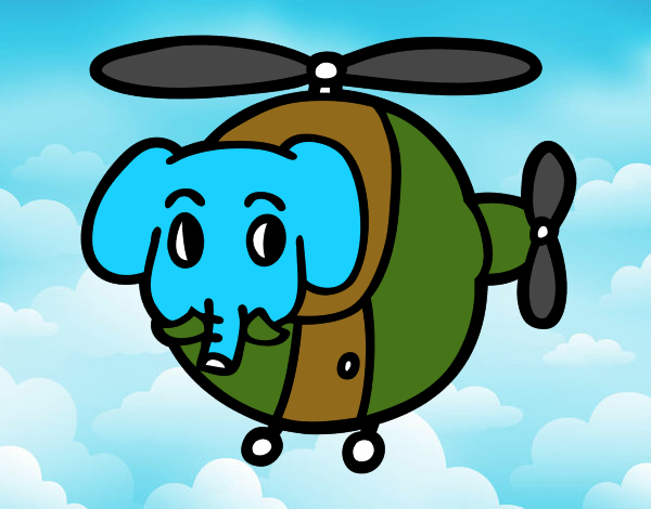 Helicóptero com elefante