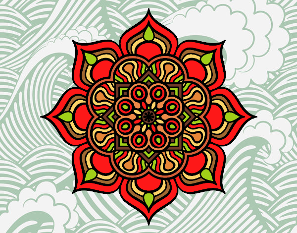 Desenho Mandala flor de fogo pintado por Ritagomes1