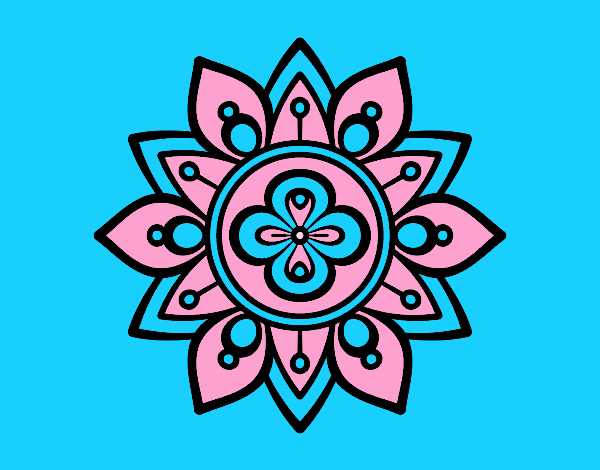 Desenho Mandala flor de lótus pintado por mteresa