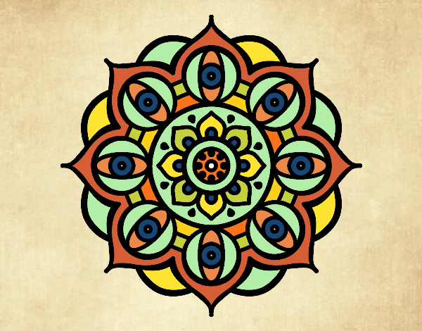 Desenho Mandala olhos pintado por Ritagomes1