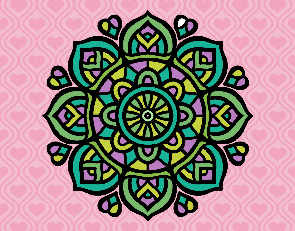 Desenho Mandala para a concentração mental pintado por Ritagomes1