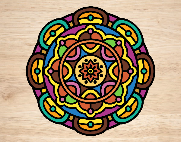 Desenho Mandala para relaxamento mental pintado por Ritagomes1