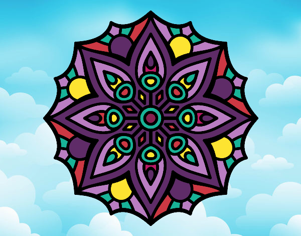 Desenho Mandala simetria simples pintado por Ritagomes1