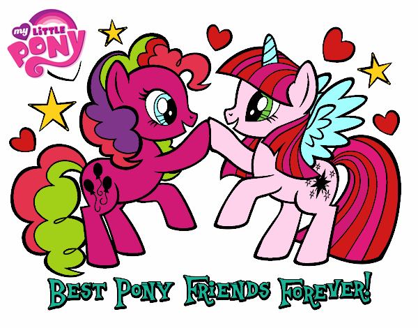 Desenho  Pony Melhores amigos para sempre pintado por glauraevel