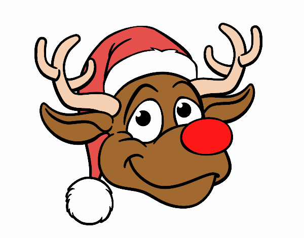 Desenho Rudolph face rena pintado por dudacolor
