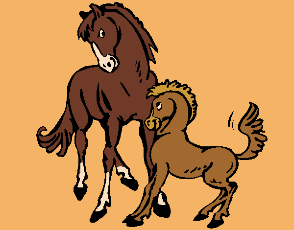 Desenho Cavalos pintado por Craudia