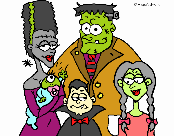 Desenho Família de monstros pintado por TitiPunk17
