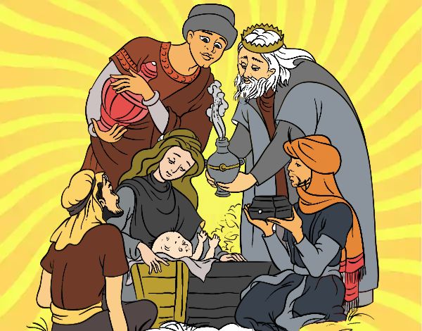 Desenho O nascimento de jesus pintado por Keithy 