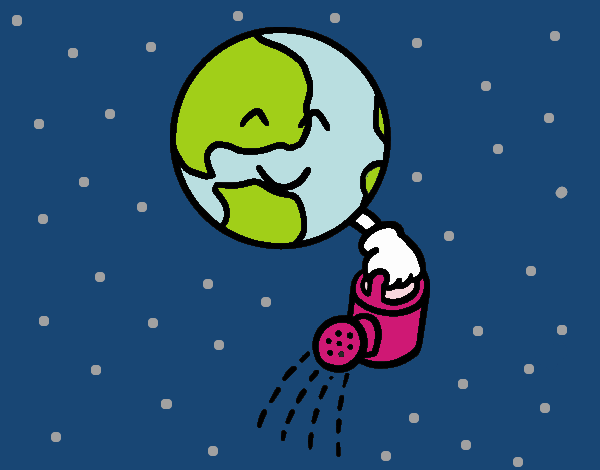 Desenho Planeta com regador pintado por TikkiGamer