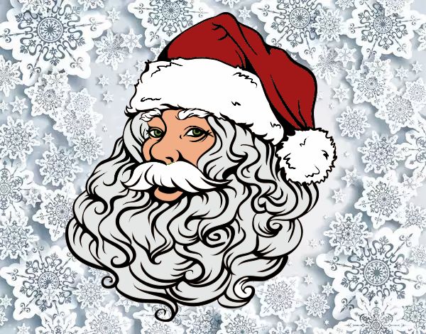 Desenho Rosto de Papai Noel para o natal pintado por Keithy 