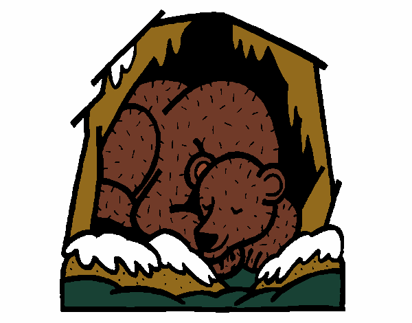 Desenho Urso a hibernar pintado por BiaCabral