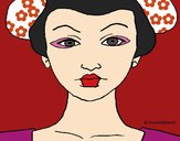 Desenho Cara de geisha pintado por Keithy 
