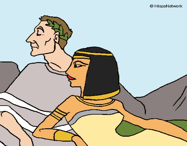Desenho César e Cleopatra pintado por Keithy 