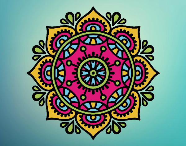 Desenho Mandala para relaxar pintado por kallissa