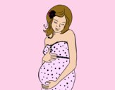 Desenho Mulher gravida feliz pintado por TikkiGamer