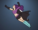 Desenho Super girl voador pintado por yuuni