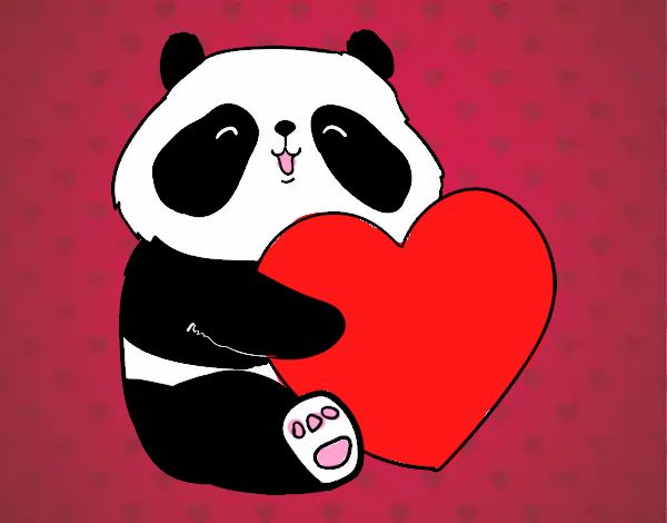 Desenho Amor Panda pintado por Keithy 