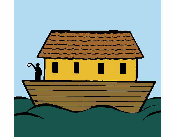 Desenho Arca de Noé pintado por Craudia