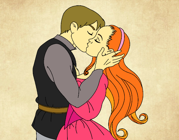 Desenho Beijo de amor pintado por Keithy 