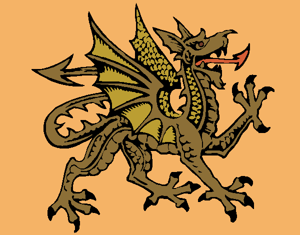 Desenho Dragão agressivo pintado por Craudia